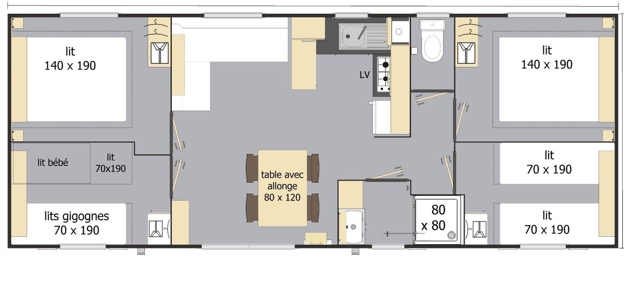 Mobil Home Xxl 4 Chambres - Camping Le Giessen Bassemberg Room photo